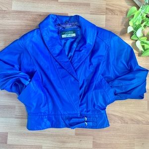 Vintage 80s Danier Leather Blue Bomber